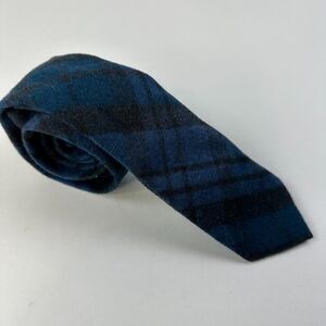 Buffalo Jackson Tie Necktie Mens Wool Blend Blue Plaid Classic 56 x 2.5